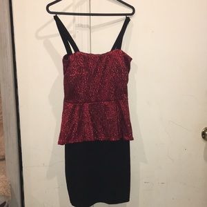 Red Glittery/ Black Dress